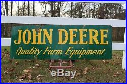 Vintage John Deere Dealer Farm Equipment Porcelain Sign 24 X 72