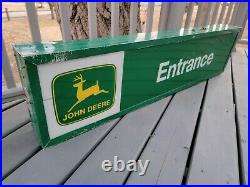 Vintage John Deere Dealership ENTRANCE Sign Logo 48 x 12 Dealer Tractor