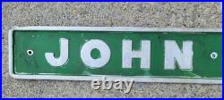 Vintage John Deere Embossed Tractor Sign Gas Oil Can Garage Farm Rustic Decor Vintage John Deere Embossed Tractor Sign Gas Oil Can Garage Farm Rustic Decor