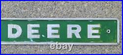Vintage John Deere Embossed Tractor Sign Gas Oil Can Garage Farm Rustic Decor