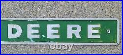 Vintage John Deere Embossed Tractor Sign Gas Oil Can Garage Farm Rustic Decor