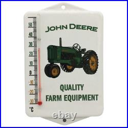 Vintage John Deere Farm Equipment Porcelain Metal Enamel Gas Station Thermometer