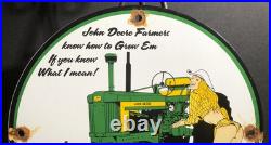 Vintage John Deere Farm Equipment Tractors 10 Porcelain Gas Oil Sign
