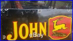 Vintage John Deere Farm Implements 18 Porcelain Metal Tractor Gasoline Oil Sign