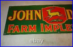 Vintage John Deere Farm Implements 36 X 12 Porcelain Metal Gasoline Oil Sign 2