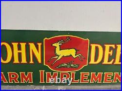 Vintage John Deere Farm Implements Porcelain Enamel Sign