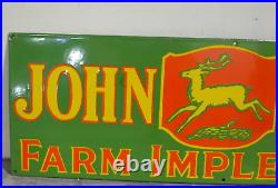 Vintage John Deere Farm Implements Porcelain Enamel Sign