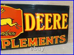 Vintage John Deere Farm Implements Porcelain Enamel Sign 36x12 Inches Vintage John Deere Farm Implements Porcelain Enamel Sign 36x12 Inches