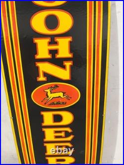 Vintage John Deere Farm Implements Porcelain Enamel Sign 48x18 Inches