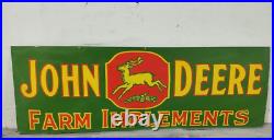 Vintage John Deere Farm Implements Porcelain Enamel Sign 72x24 Inches