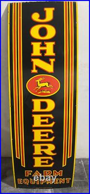 Vintage John Deere Farm Implements Porcelain Enamel Sign 72x24 Inches Vintage John Deere Farm Implements Porcelain Enamel Sign 72x24 Inches