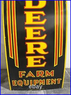 Vintage John Deere Farm Implements Porcelain Enamel Sign 72x24 Inches Vintage John Deere Farm Implements Porcelain Enamel Sign 72x24 Inches