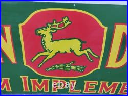 Vintage John Deere Farm Implements Porcelain Enamel Sign 72x24 Inches