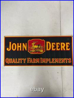 Vintage John Deere Farm Implements Porcelain Metal Sign