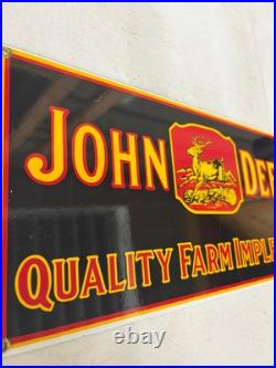 Vintage John Deere Farm Implements Porcelain Metal Sign