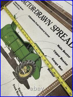Vintage John Deere Farm Implements Sign PAIR Tractor Advertising Store Display