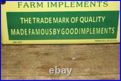 Vintage John Deere Farm Implements Tractor Dealership Door Push Porcelain Sign