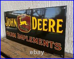 Vintage John Deere Farm Implements Tractor Porcelain Sign Farm Tractor Oil