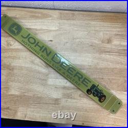Vintage John Deere Farm Tractor 32 Door Push Pull Bar Porcelain Metal Sign