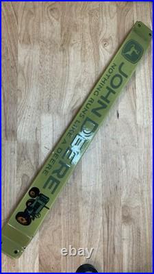 Vintage John Deere Farm Tractor 32 Door Push Pull Bar Porcelain Metal Sign