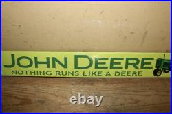 Vintage John Deere Farm Tractor 32 Door Push Pull Bar Porcelain Metal Sign