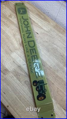 Vintage John Deere Farm Tractor 32 Door Push Pull Bar Porcelain Metal Sign