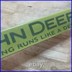 Vintage John Deere Farm Tractor 32 Door Push Pull Bar Porcelain Metal Sign