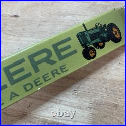 Vintage John Deere Farm Tractor 32 Door Push Pull Bar Porcelain Metal Sign