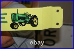 Vintage John Deere Farm Tractor Dealership 32 Door Push Pull Bar Porcelain Sign