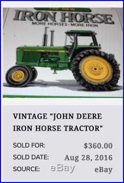 Vintage John Deere Farm Tractor Moline Illinois 12 Porcelain Metal Gas Oil Sign