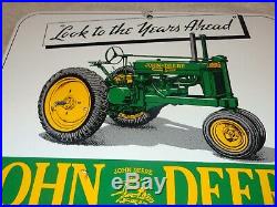 Vintage John Deere Farm Tractor Moline Illinois 12 Porcelain Metal Gas Oil Sign