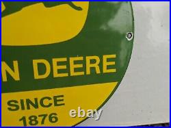 Vintage John Deere Farm Tractor Porcelain Metal Sign