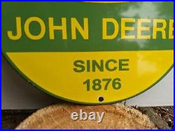 Vintage John Deere Farm Tractor Porcelain Metal Sign