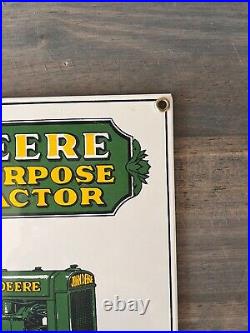 Vintage John Deere Farm Tractor Porcelain Sign