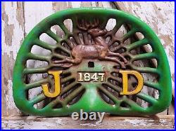 Vintage John Deere Farm Tractor Seat Cast Iron Sign Farming Equipment Implements