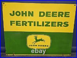 Vintage John Deere Fertilizers Sign 25x18 Metal