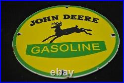 Vintage John Deere Gasoline Porcelain Sign