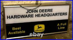 Vintage John Deere Hardware Headquarters Lighted Sign 60s 70s