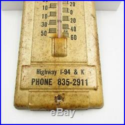 Vintage John Deere Implement Tin Thermometer Sign Farm Tractor Franksville WI