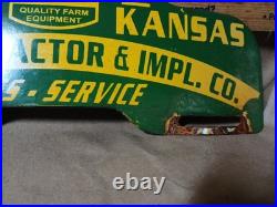 Vintage John Deere License Plate Topper Porcelain Sign Gas Oil Truck Motorcycle