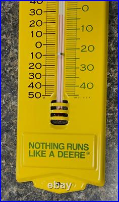 Vintage John Deere Metal 13 Therometer Nothing Runs Like A Deere Nib (69)