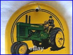 Vintage John Deere Metal Thermometer Original Advertising Farm Tractor Emplement