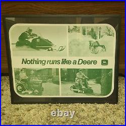 Vintage John Deere Nothing Runs Like A Deere Advertisement Poster Framed 20 x 16