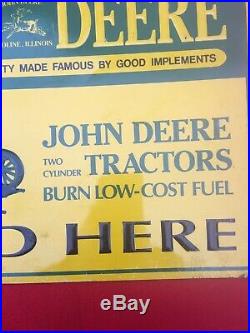 Vintage John Deere Original EMBOSSED Tin Sign