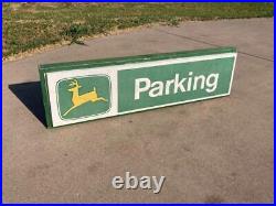 Vintage John Deere Parking Embossed Dealership Sign Tractor