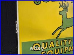 Vintage John Deere Parts Service 3ft Porcelain Quality Farm Tractor Dealer Sign