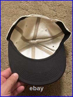 Vintage John Deere Patch Hat K Products Snapback Cap Beige Black Yellow 80s