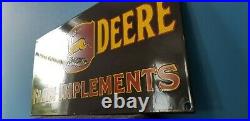 Vintage John Deere Porcelain Farm Implements Service Sale Gas Tractor Large Sign