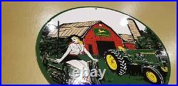 Vintage John Deere Porcelain Farm Tractor Implements Barn Sales Service Sign