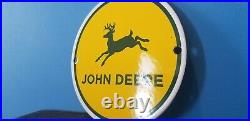 Vintage John Deere Porcelain Gas Farm Implements Service Sale Tractor 6 Sign